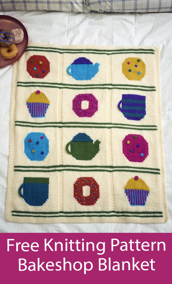 Free Blanket Knitting Pattern for Bakeshop Lap Afghan