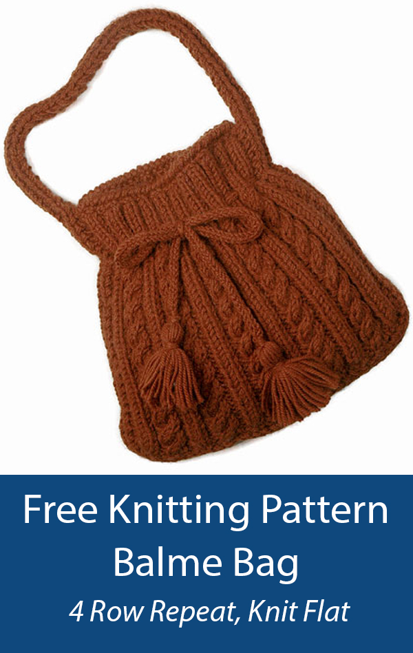 Balme Bag Free Knitting Pattern 4 Row Repeat