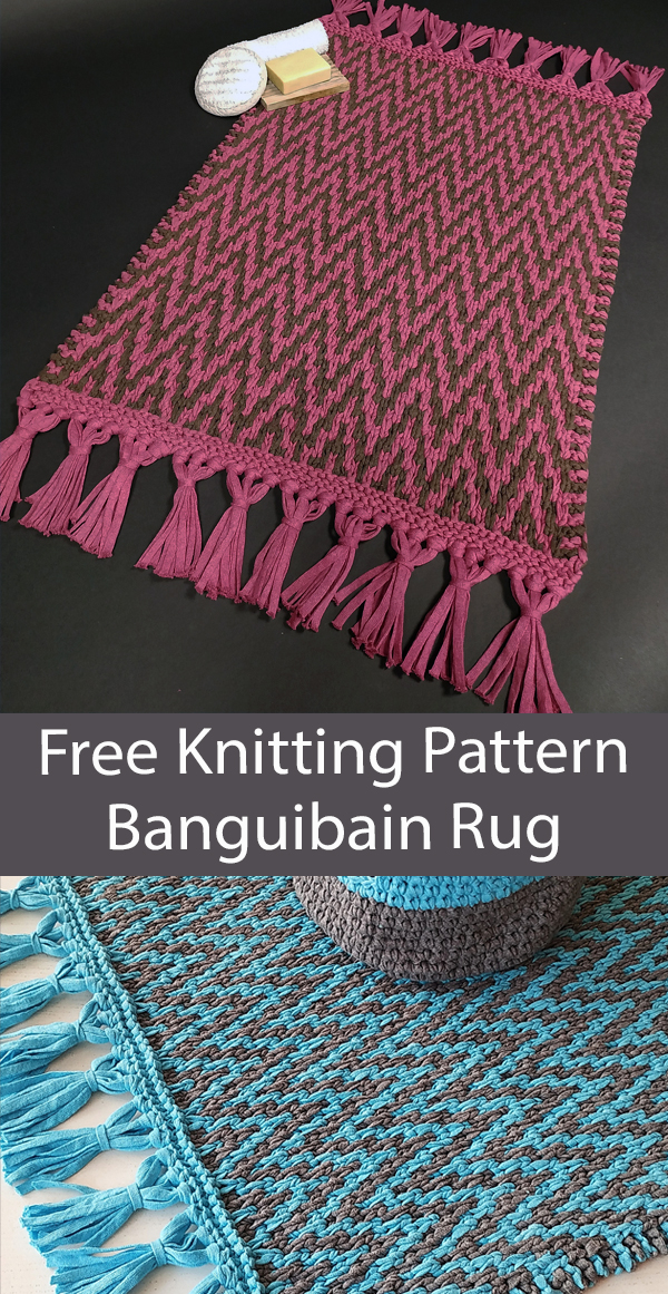 Free Knitting Pattern Banguibain Rug or Bathmat