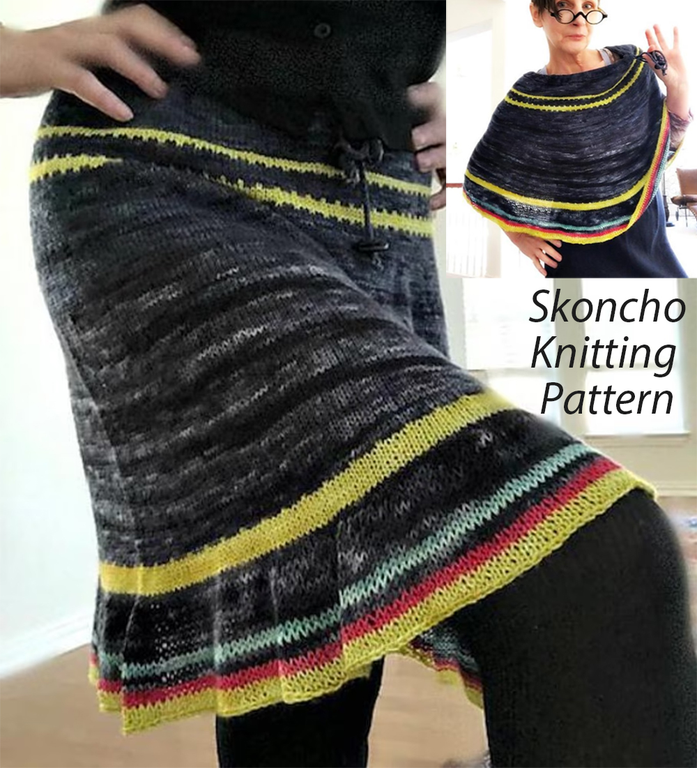Knitting Pattern for Banks Skoncho Convertible Accessory