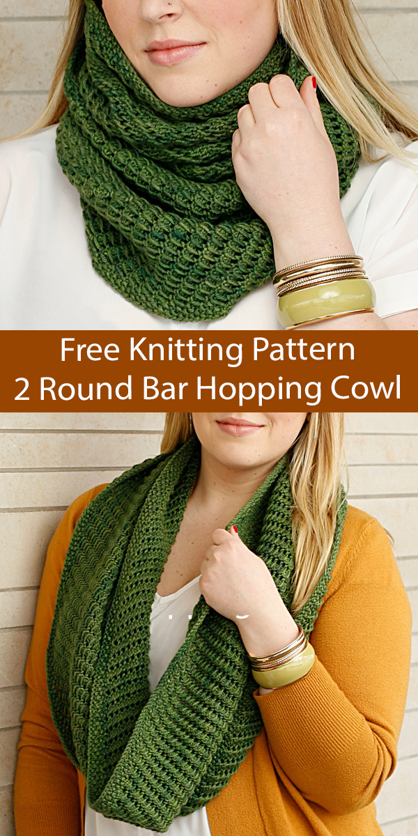 Free Cowl Knitting Pattern Easy 2 Row Repeat Bar Hopping Cowl