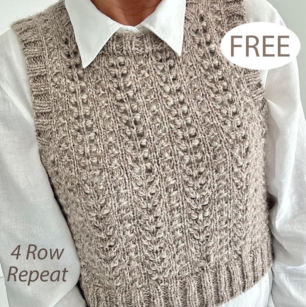 Free Barley Field Slipover Knitting Pattern 4 Row Repeat