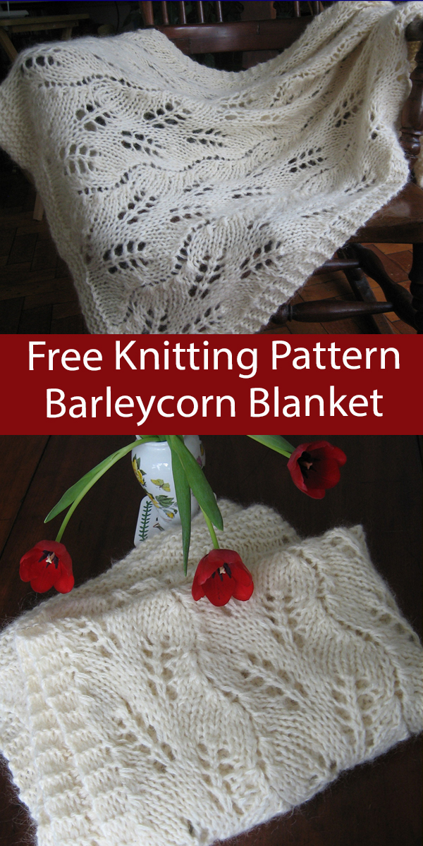 Free Blanket Knitting Pattern Barleycorn Blanket Afghan Throw