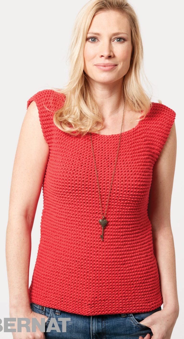 Free knitting pattern for garter stitch tank