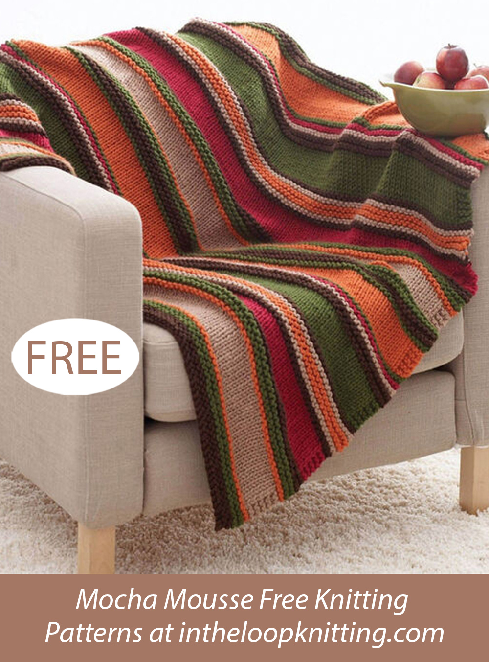 Basic Stripes Blanket Free Knitting Pattern Easy Beginner Stashbuster