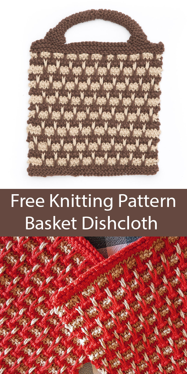 Basket Dishcloth Free Knitting Pattern