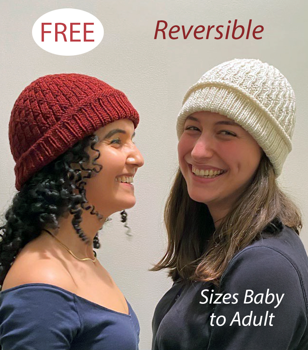 Free Hat Knitting Pattern Basket-Wave Hat