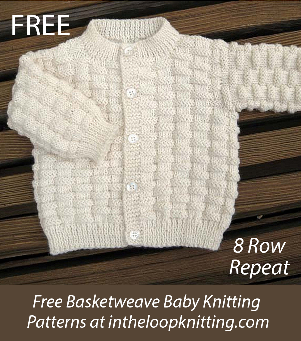 Free Basket Weave Baby Sweater Knitting Pattern