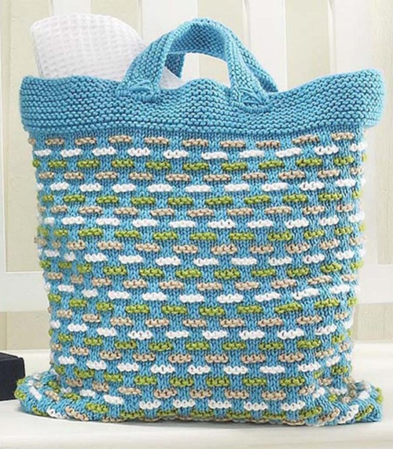 Free Knitting Pattern for Basket Weave Bag