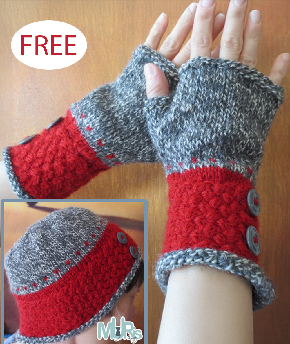 Free Basket Weave Cable Hat and Wrist Warmer Set Knitting Pattern