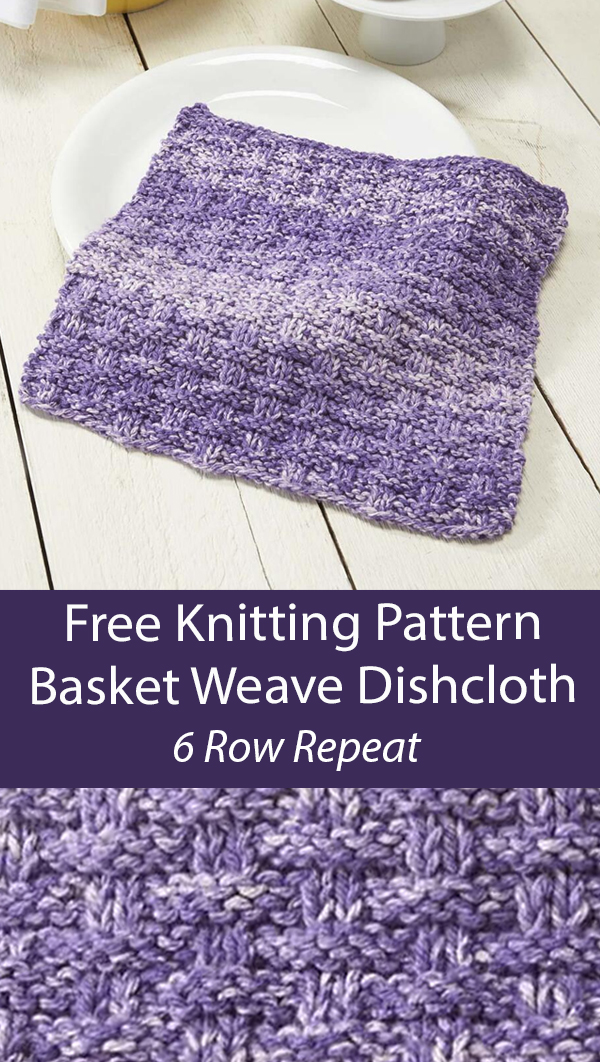 Free Basket Weave Dishcloth Knitting Pattern