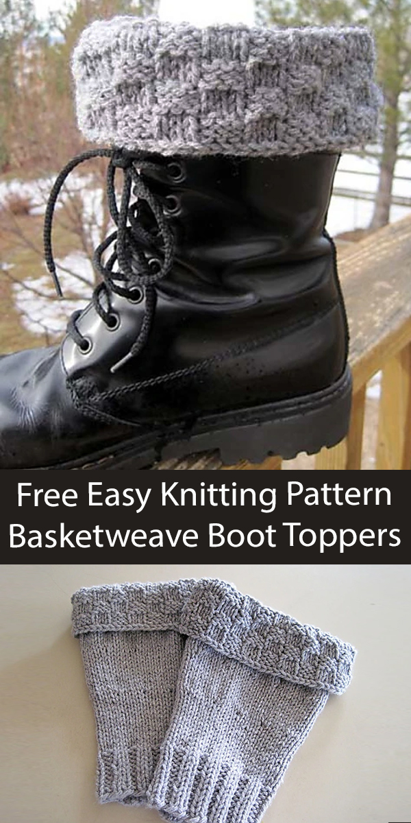 Basketweave Boot Toppers Free Knitting Pattern Boot Cuff