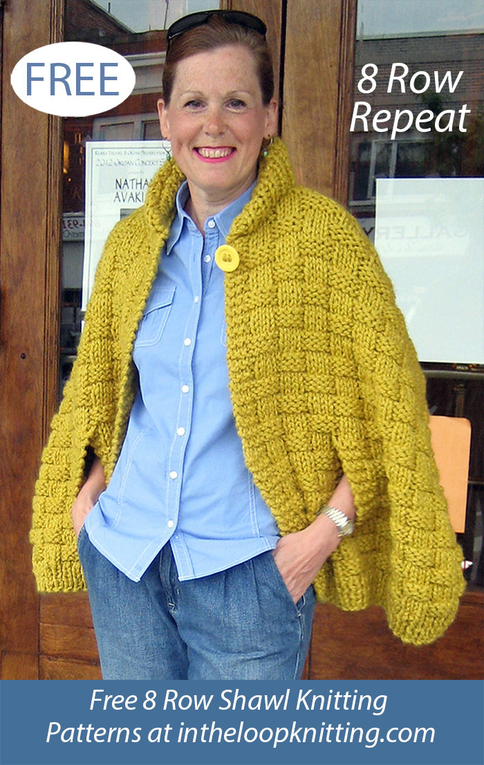 Free Basketweave Cape Knitting Pattern Poncho Shawl