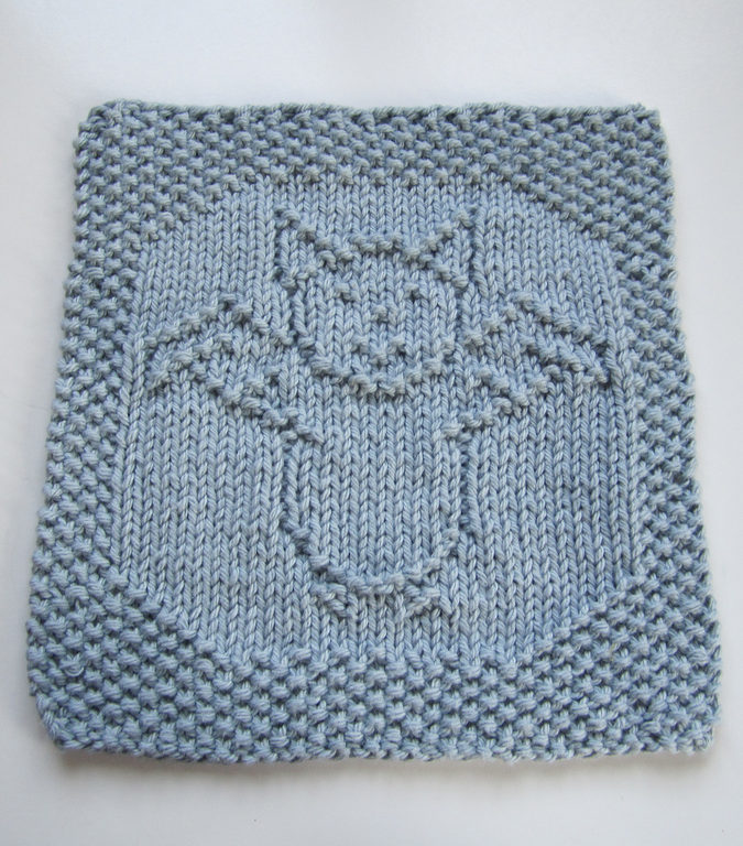 Free Knitting Pattern for Bat Cloth or Bib