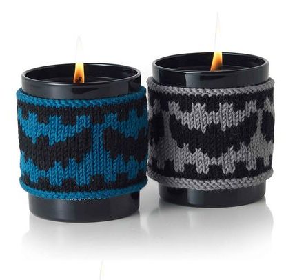 Free Knitting Pattern for Bat Candle Cozies