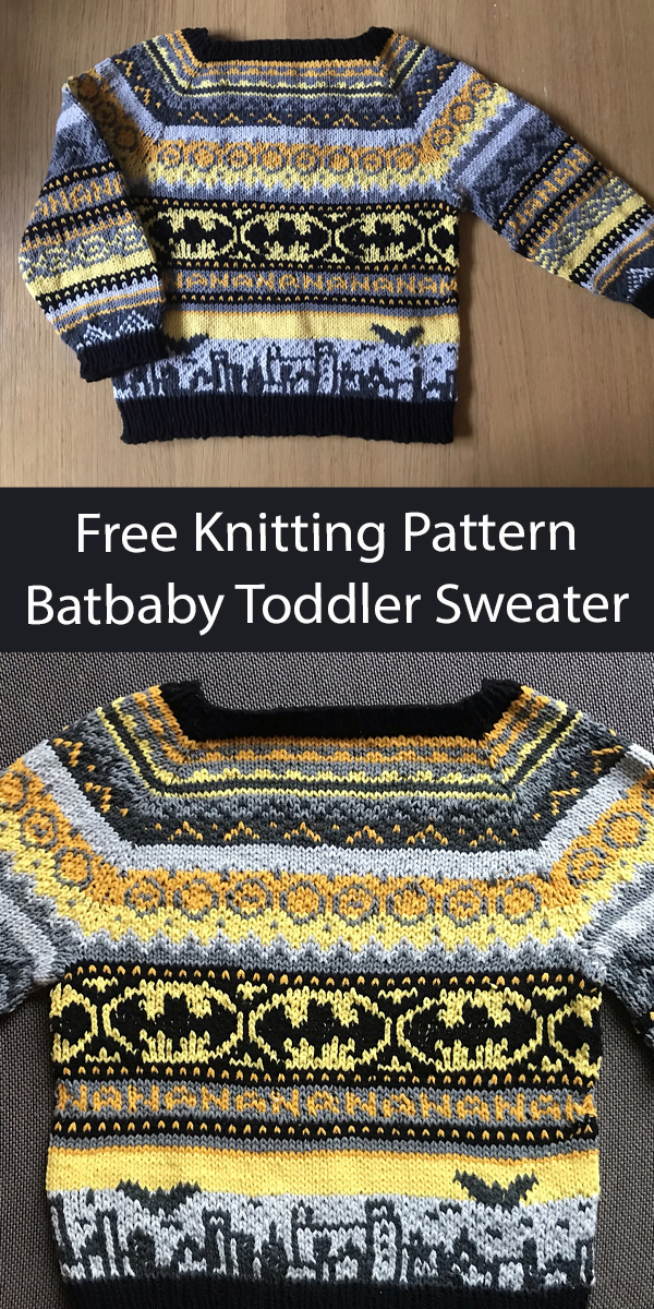 Batbaby Jumper Free Knitting Pattern Batman Sweater Toddler