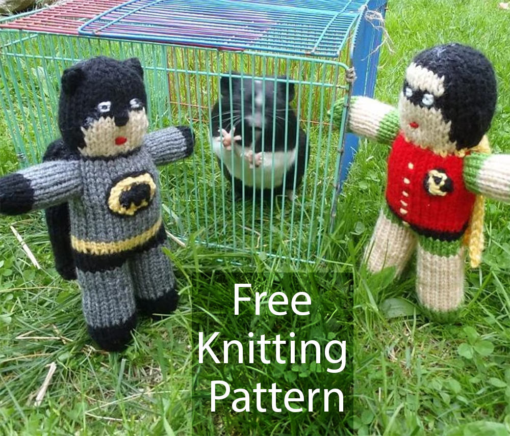 Free Knitting Pattern Batman and Robin