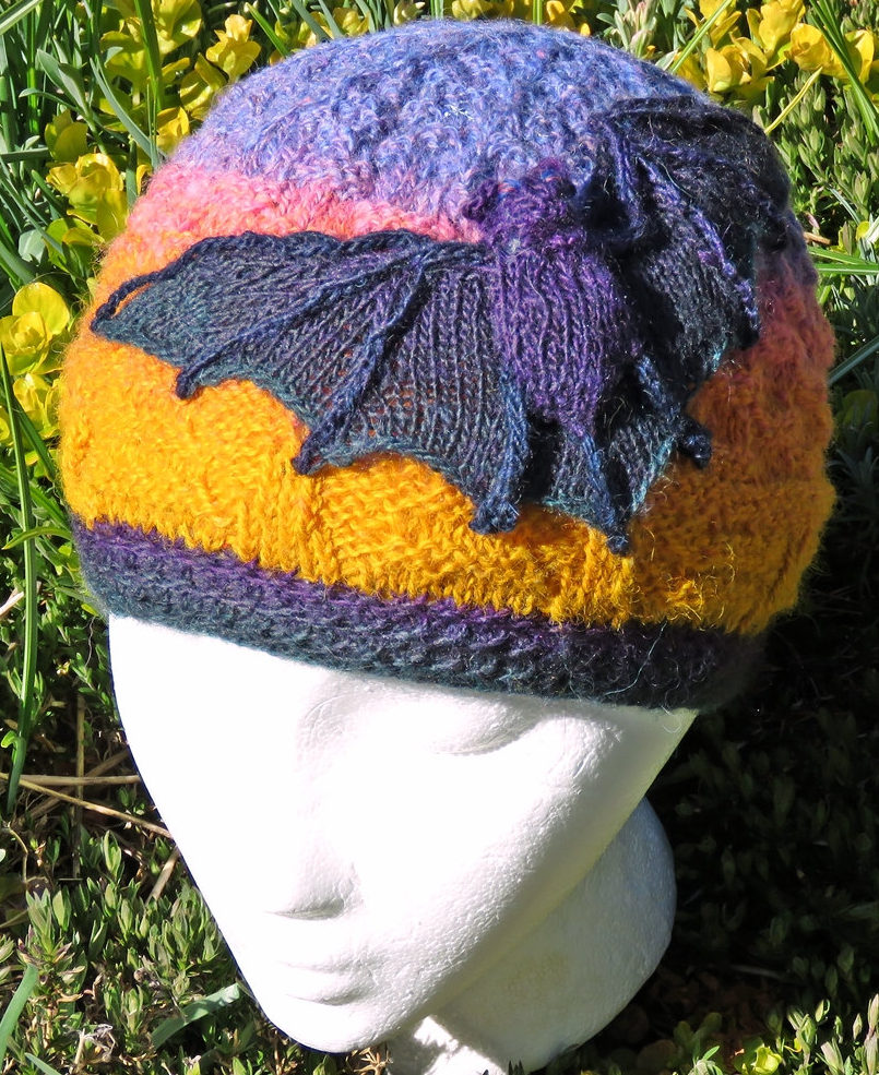 Knitting Pattern for Bats in the Night Sky Beanie