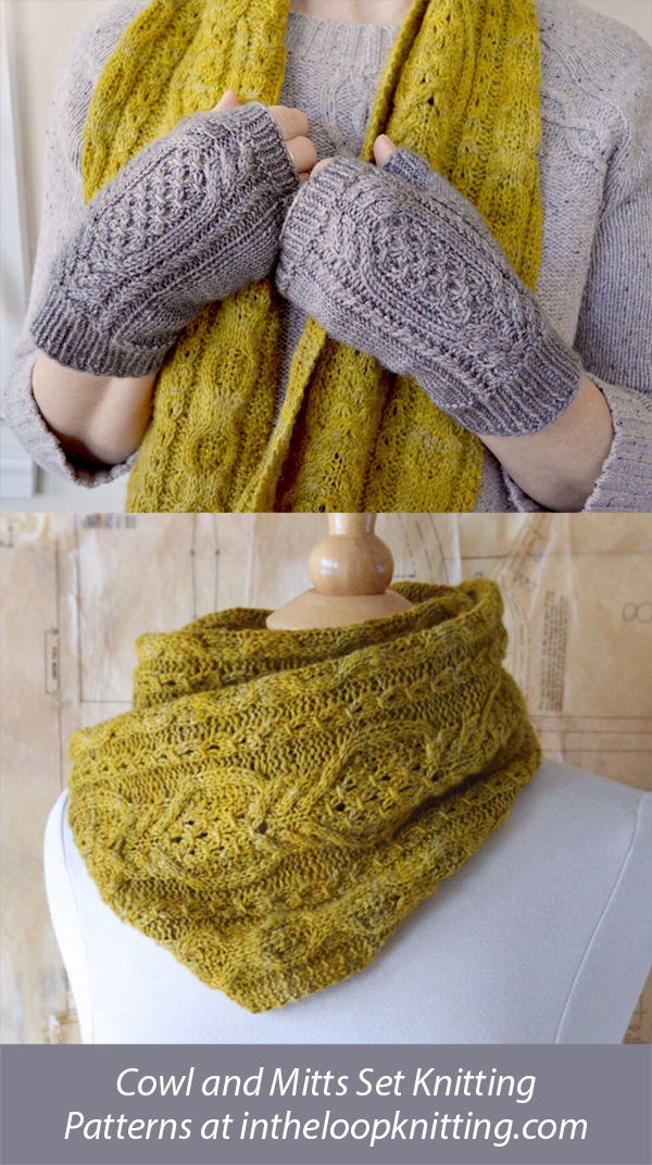 Bay Road Cowl and Mitts Set Knitting Pattern