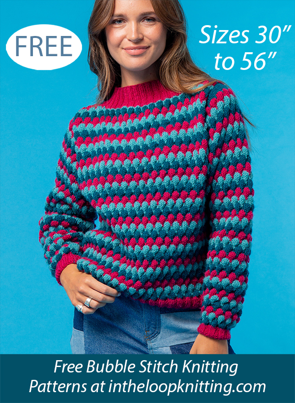 Be Bold Bubble Stitch Sweater Free Knitting Pattern
