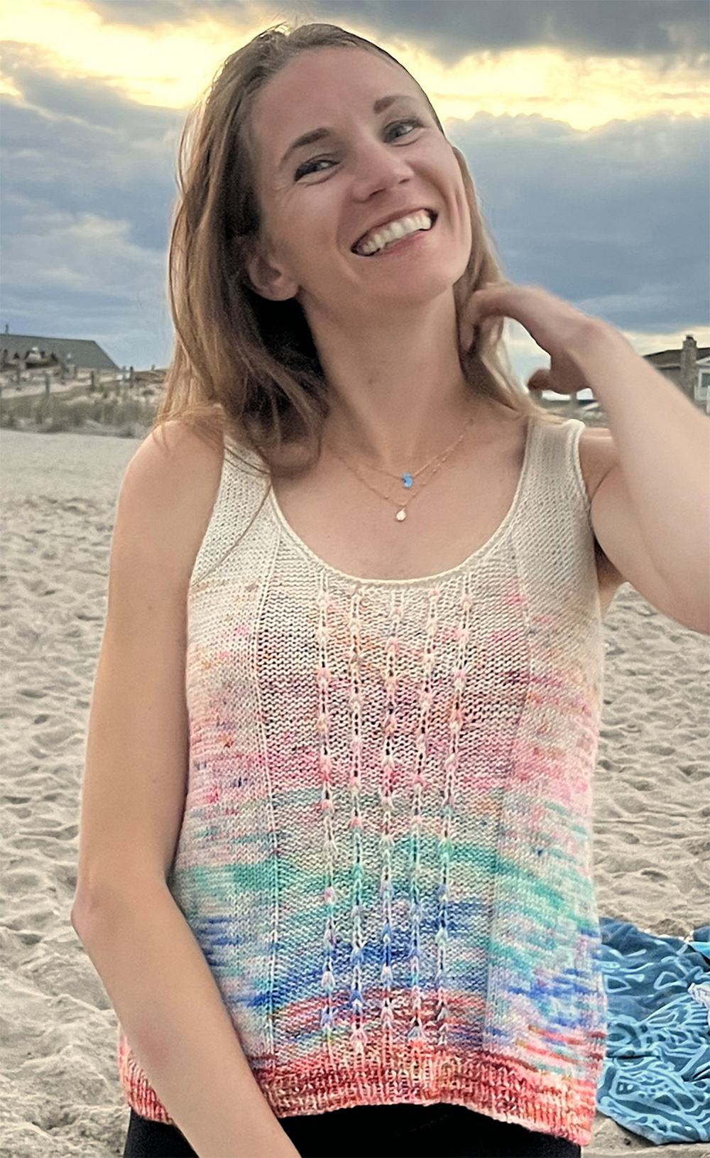 Free Knitting Pattern for Beach Ball TankTrapeze Tank Top