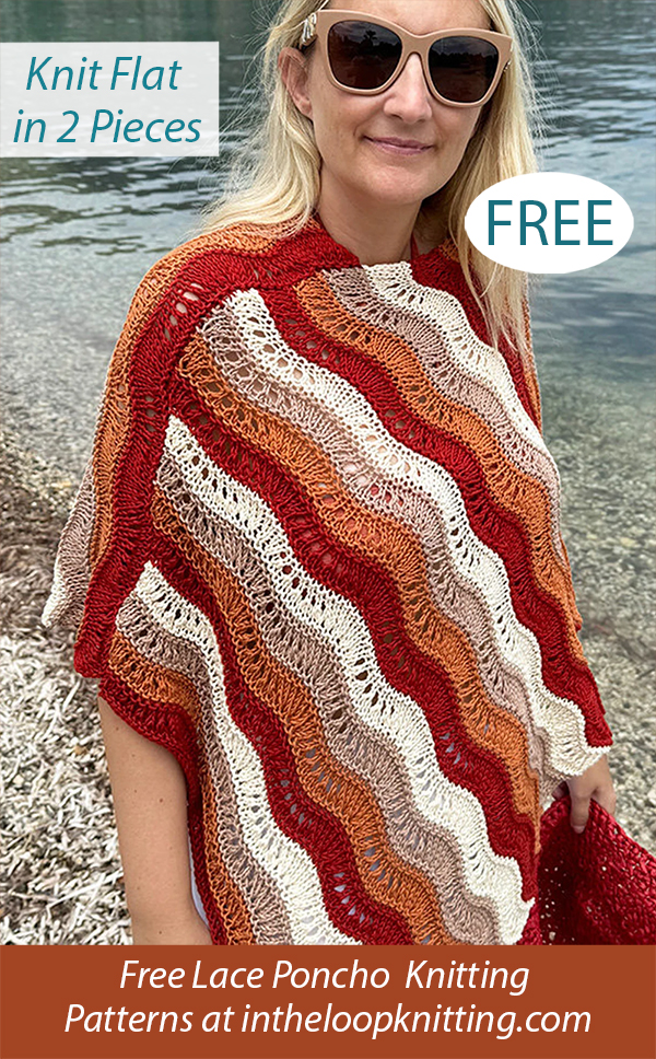 Free Knitting Pattern Ripples and Ridges Poncho