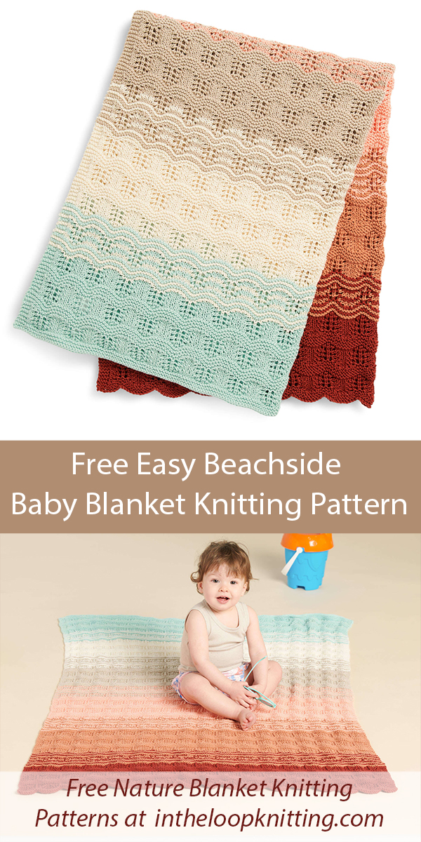 Free Baby Blanket Knitting Pattern Beachside Ripples and Lace