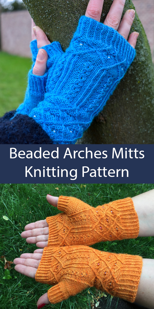 Beaded Arches Mitts Knitting Pattern