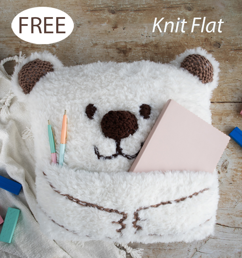 Free Bear Book Cushion Knitting Pattern