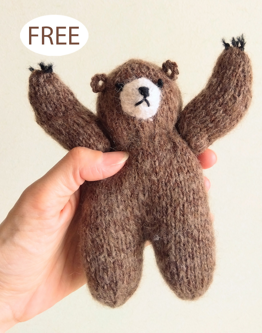 Free Knitting Pattern for Bear Necessities Month Bear Toy