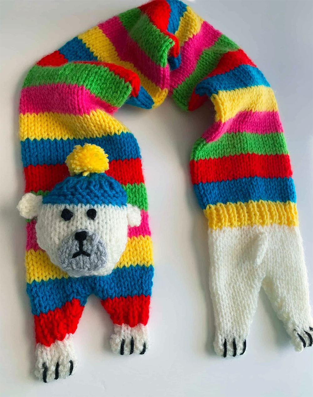 Bear-y Warm Scarf Knitting Pattern