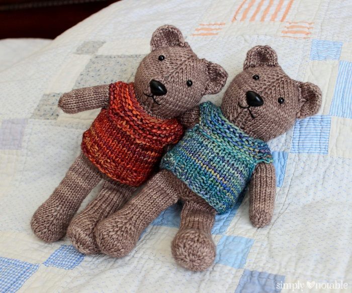 EASY TO MAKE KNITTING PATTERN SIMPLE TEDDY BEAR PRINTED KNITTING INSTRUCTIONS 