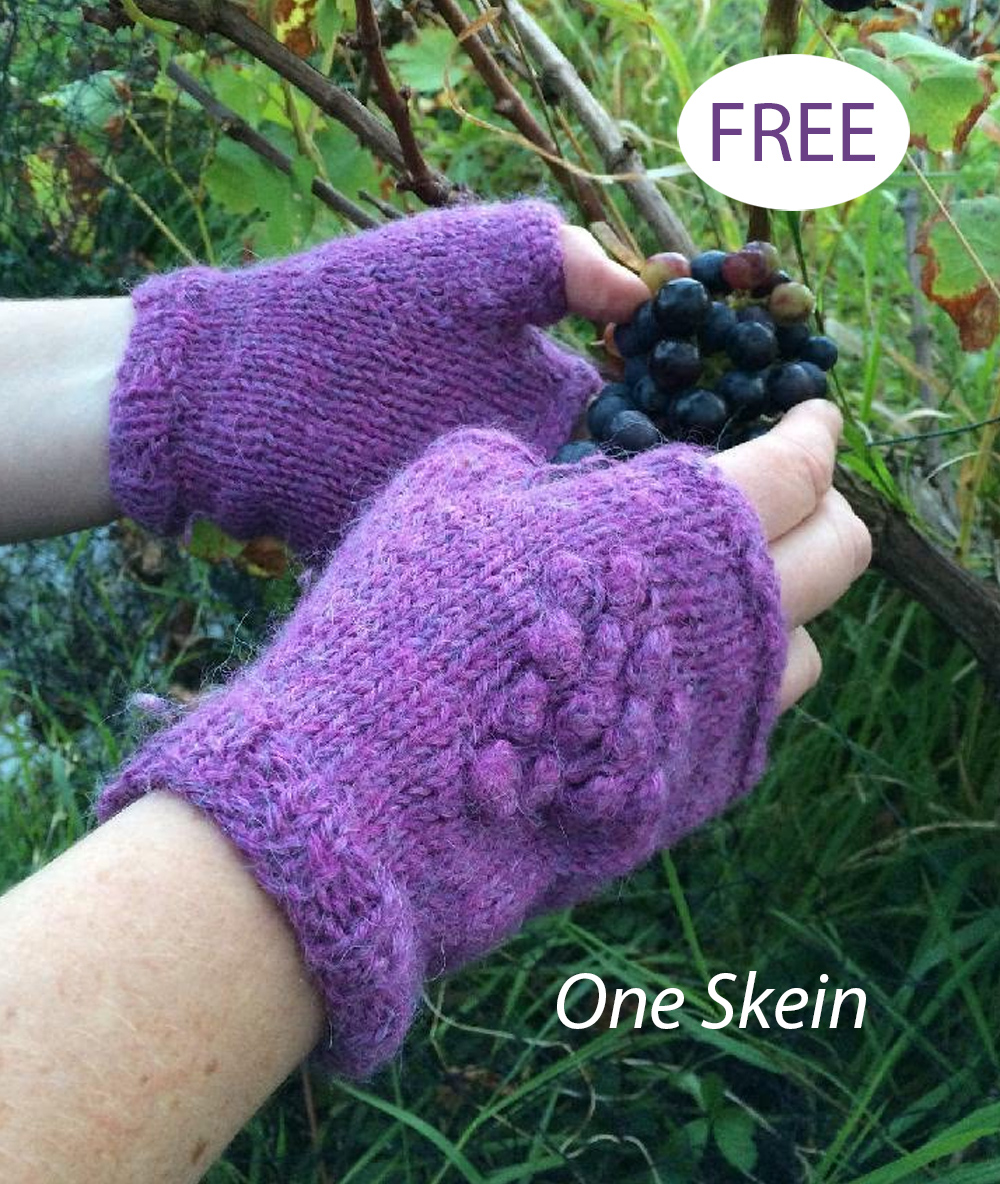 Free One Skein Beaujolais Mitts Knitting Pattern