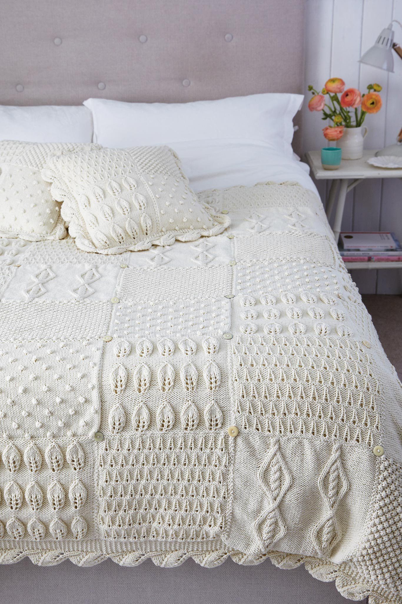  Knitting Pattern Bed Topper And Cushion Knitting Patterns