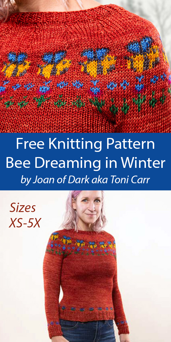 Free Knitting Sweater Pattern Bee Dreaming in Winter