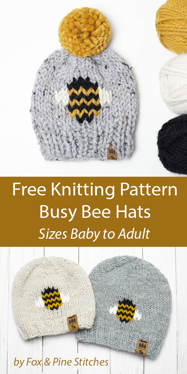 Free Busy Bee Hat Knitting Pattern