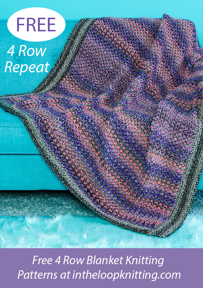 Free Bee Stitch Blanket Knitting Pattern 4 Row Repeat