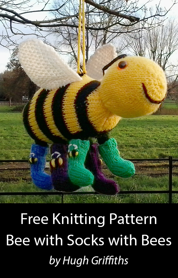 Bee with Socks with Bees Free Knitting Pattern