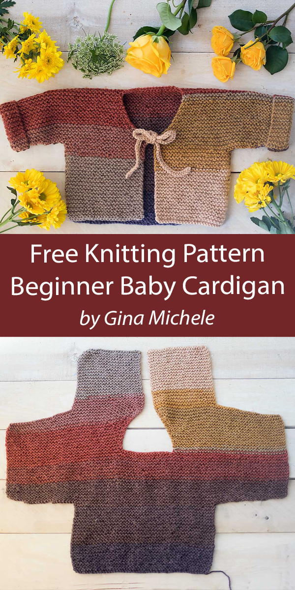 Beginner Baby Cardigan Free Knitting Pattern Easy Garter Stitch Baby Cardigan