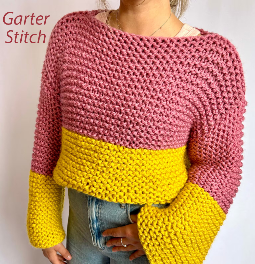 Knitting Pattern for Easy Beginner Jumper Sweater