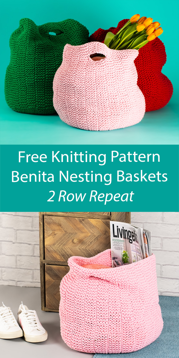Free Basket Knitting Pattern Benita Nesting Baskets