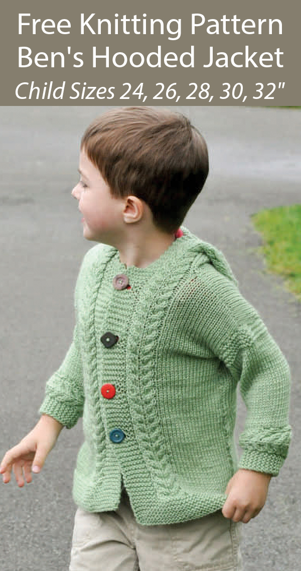 Free Child's Hooded Jacket Knitting Pattern Ben's Jacket