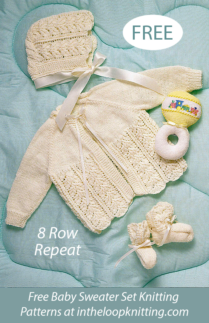 Free Lace Baby Layette Set Knitting Pattern