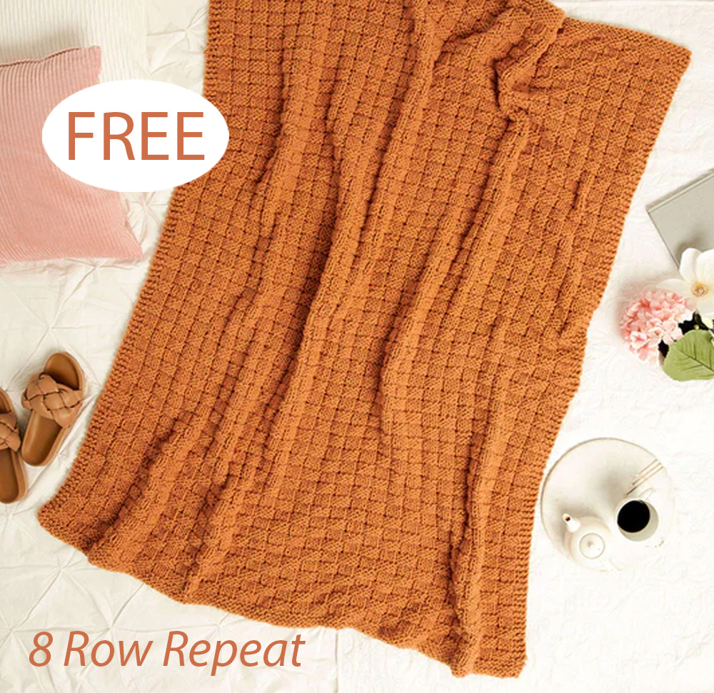 Free Basket Weave Blanket Knitting Pattern Garter Blocks Blanket