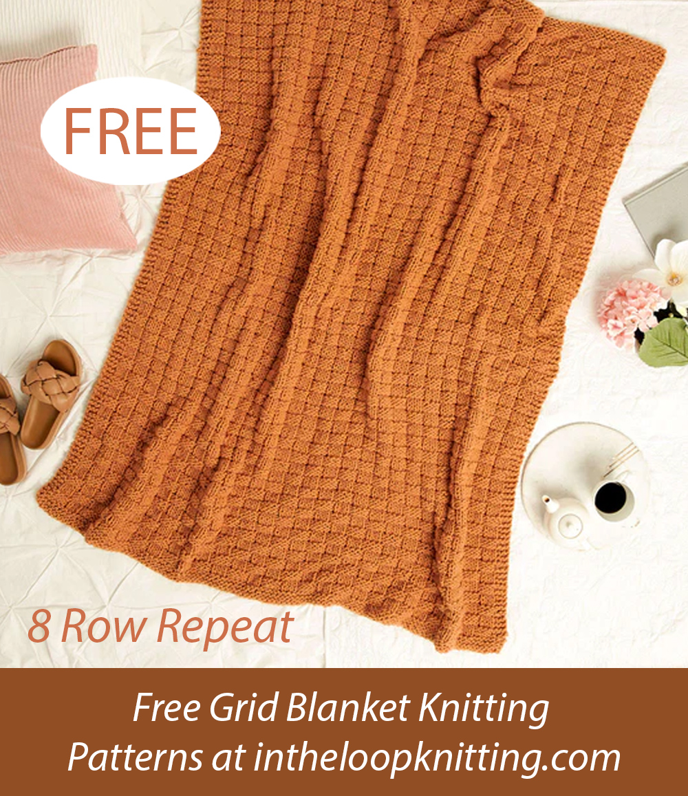 Free Basket Weave Blanket Knitting Pattern Garter Blocks Blanket