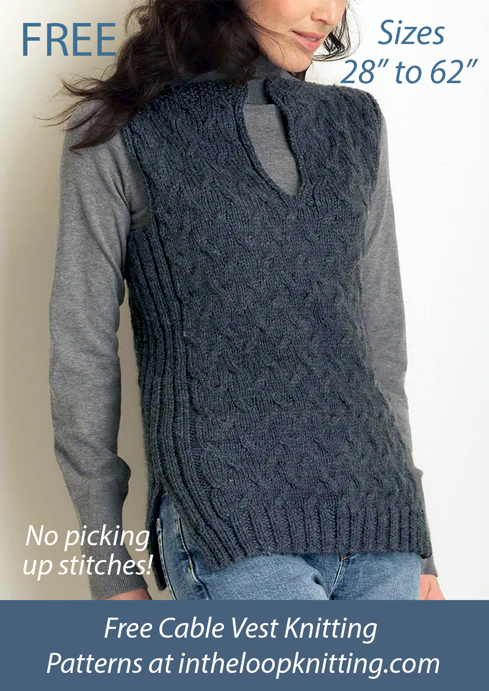 Free Cable Vest Knitting Pattern