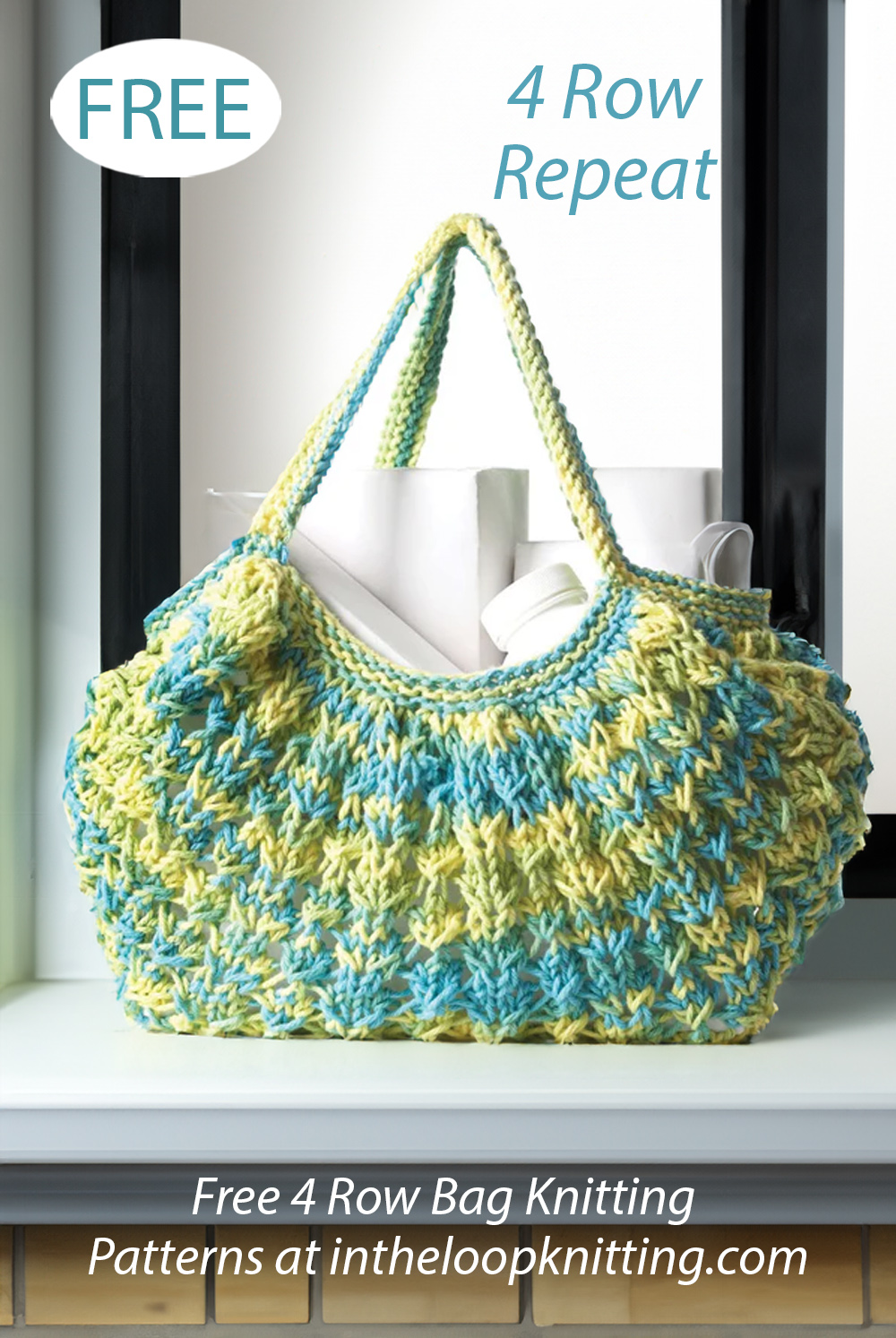 Free Knitting Pattern for 4 Row Casual Market Bag