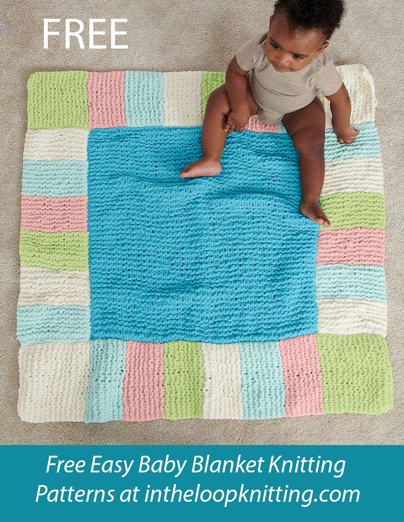 Free Checks and Rows Baby Blanket Knitting Pattern