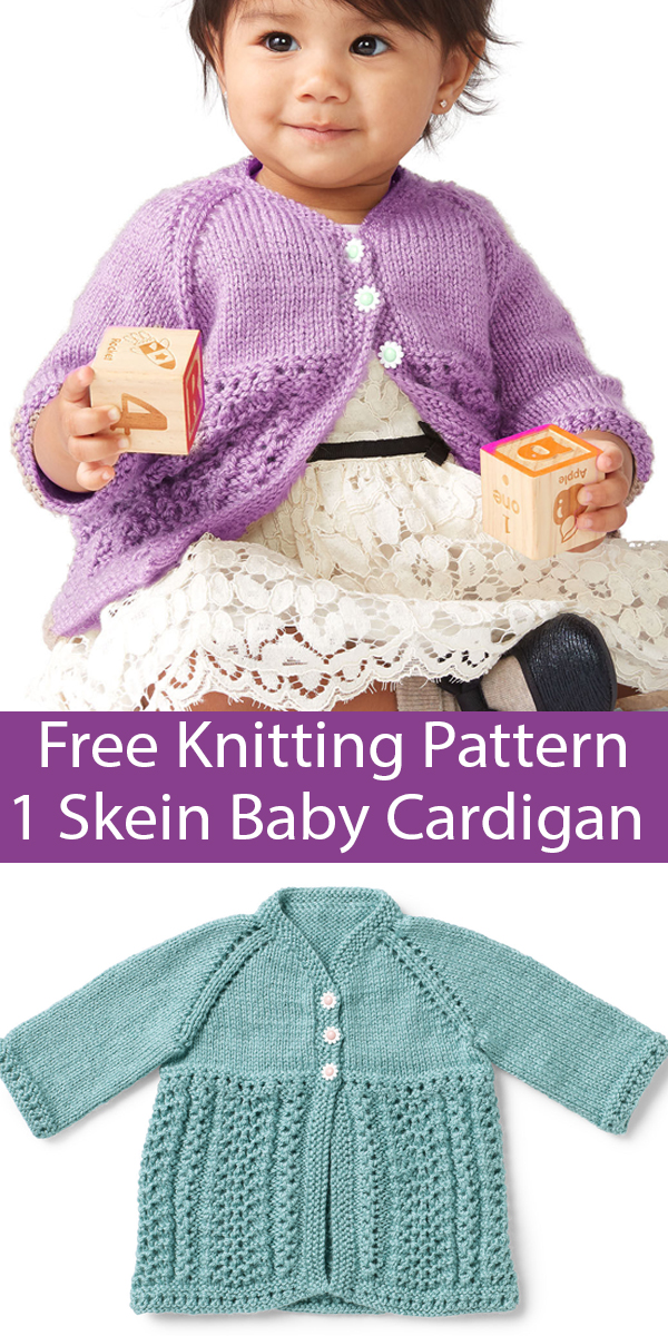Free Knitting Pattern for Lace Baby Cardigan Sizes 6-24 Months