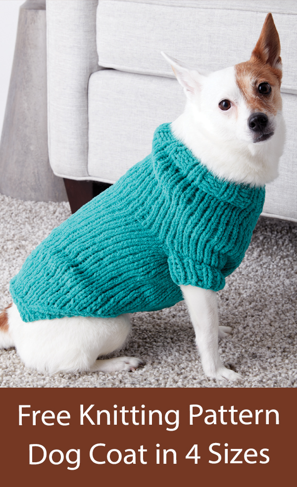 Free Dog Coat Knitting Pattern Turtleneck Dog Sweater